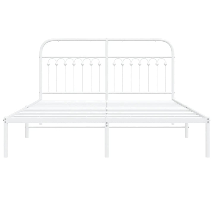 sengeramme med sengegavl 150x200 cm metal hvid