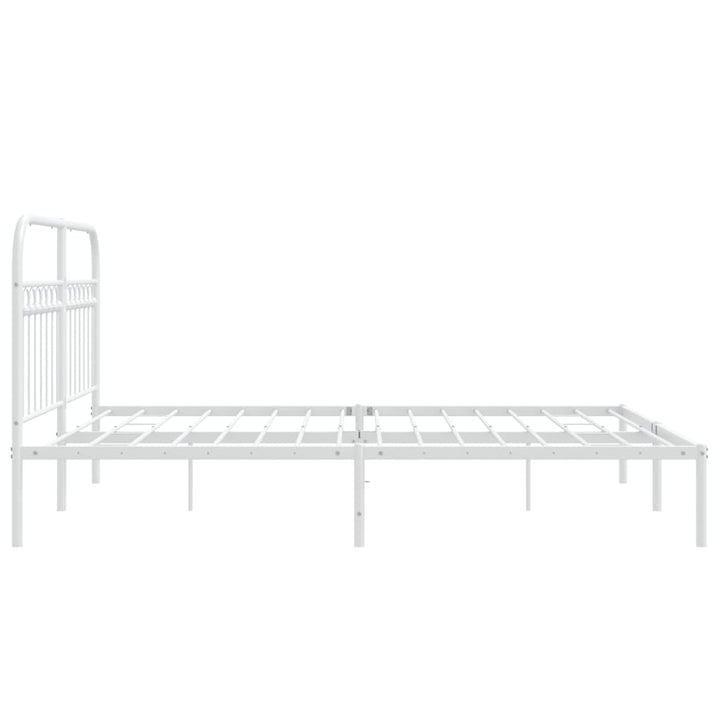 sengeramme med sengegavl 150x200 cm metal hvid