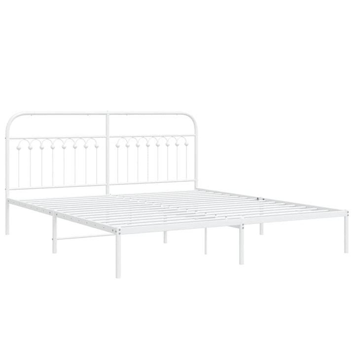 sengeramme med sengegavl 183x203 cm metal hvid
