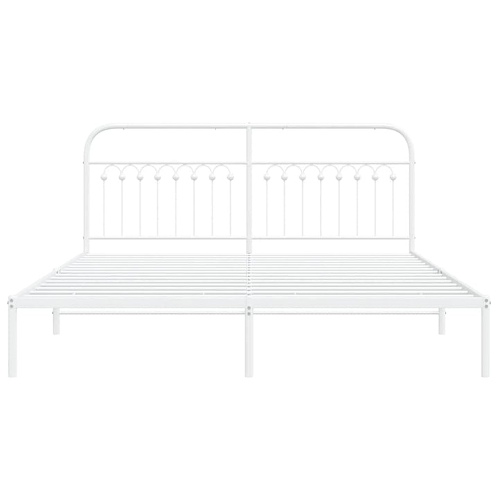 sengeramme med sengegavl 183x203 cm metal hvid
