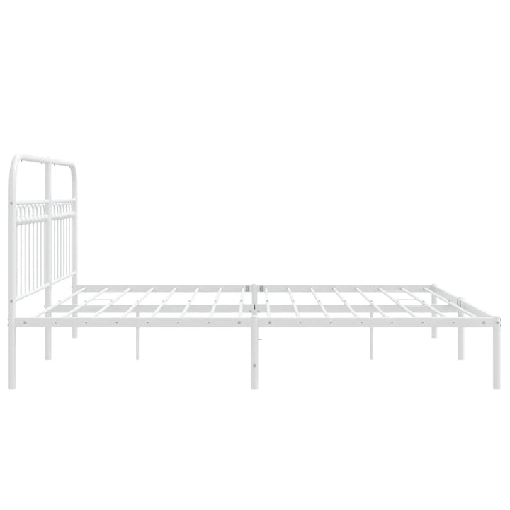 sengeramme med sengegavl 183x203 cm metal hvid