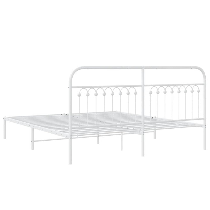 sengeramme med sengegavl 183x203 cm metal hvid