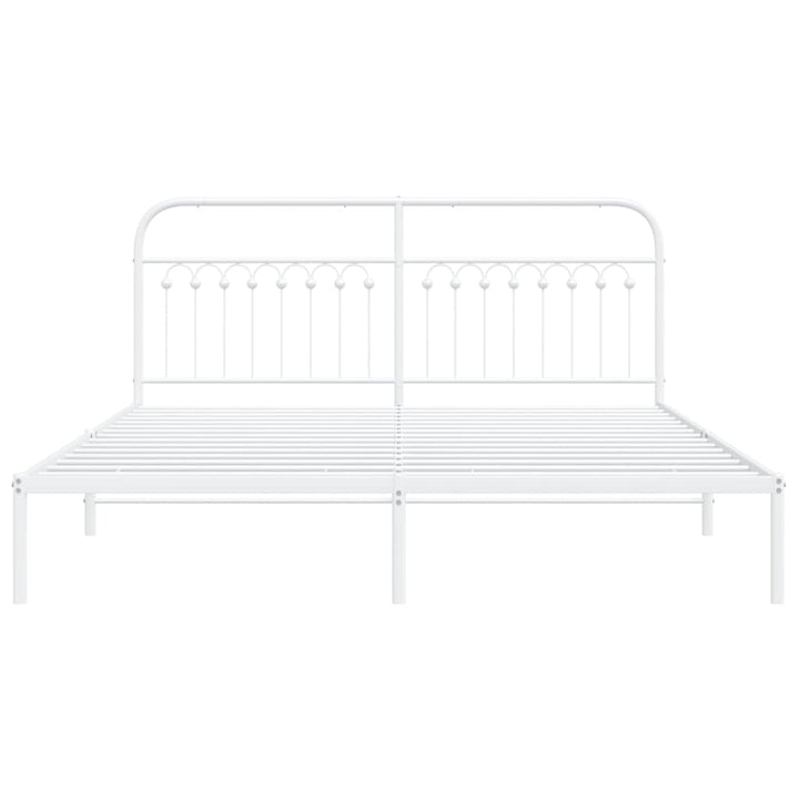 sengeramme med sengegavl 183x213 cm metal hvid