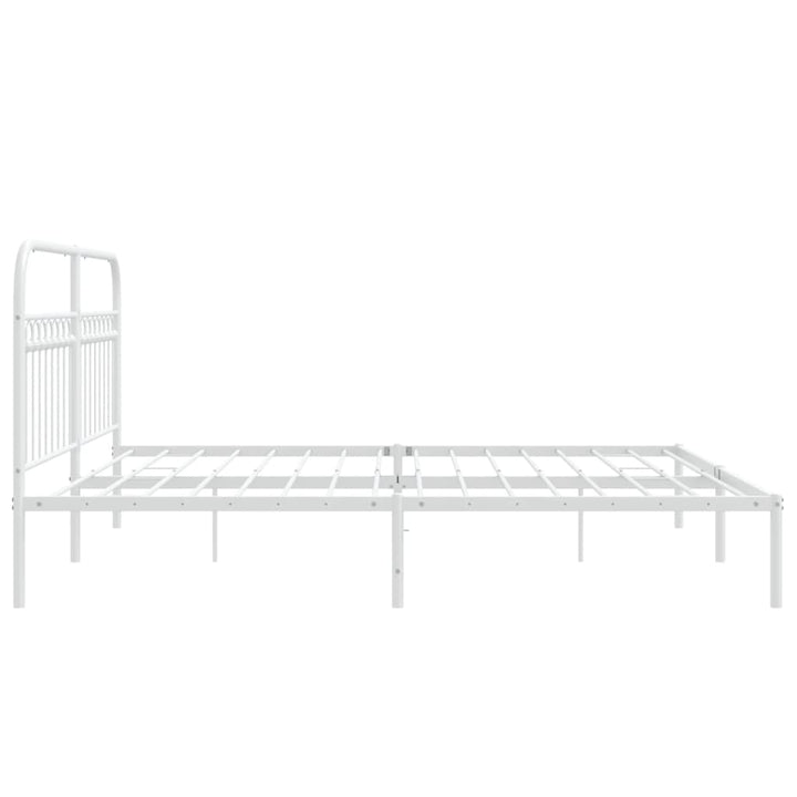 sengeramme med sengegavl 183x213 cm metal hvid