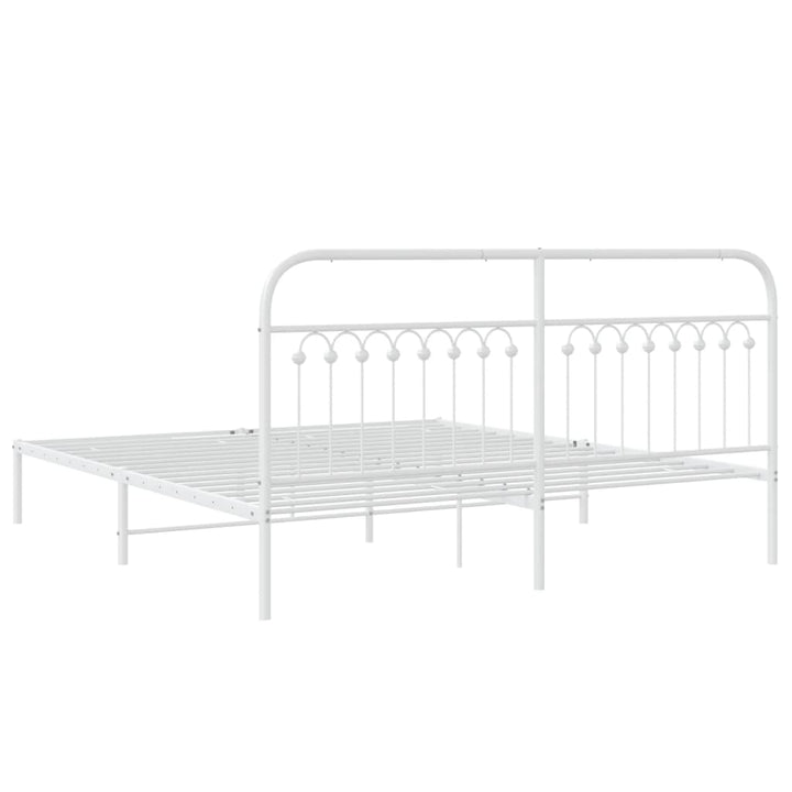 sengeramme med sengegavl 183x213 cm metal hvid
