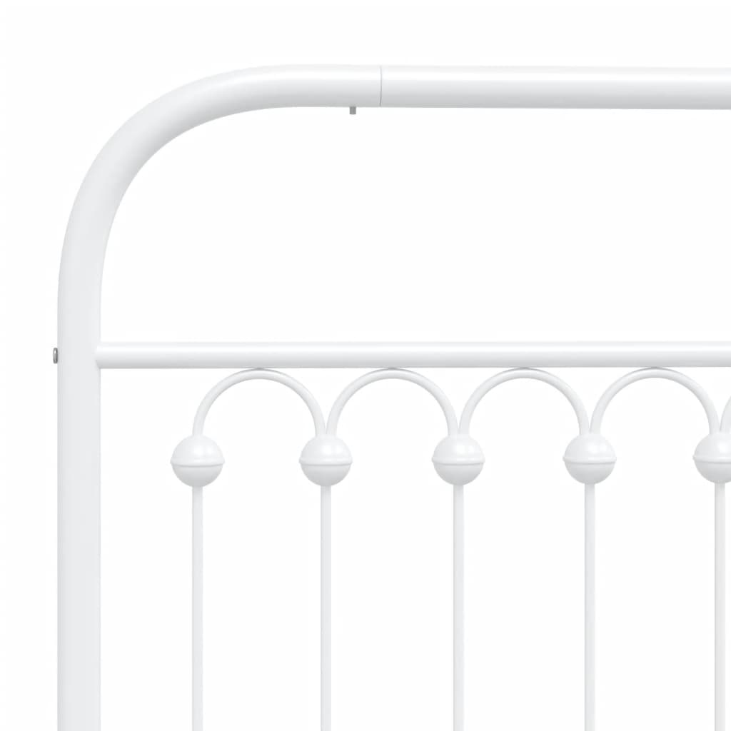 sengeramme med sengegavl 183x213 cm metal hvid