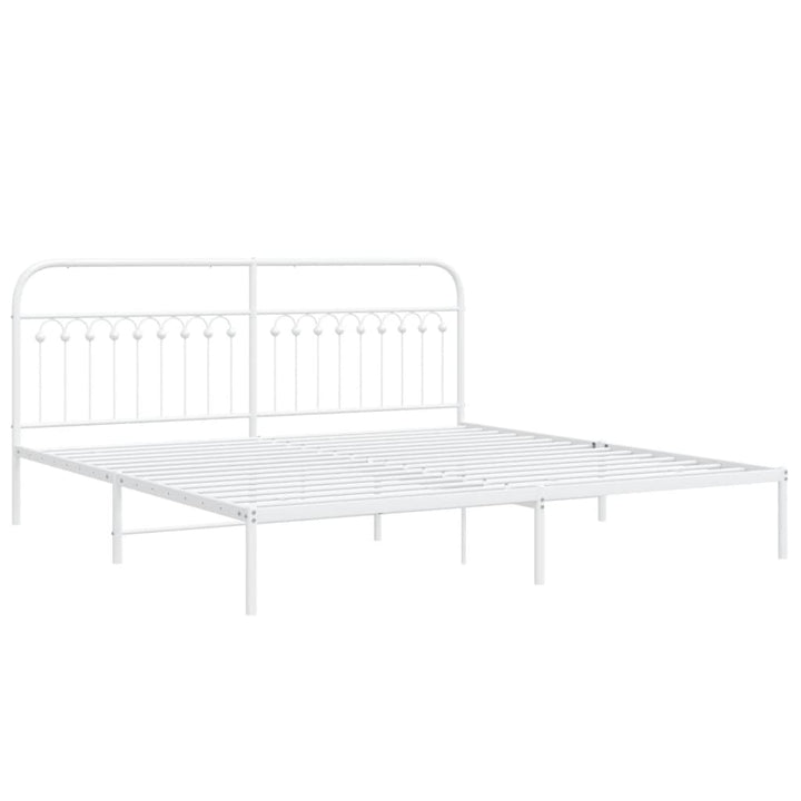 sengeramme med sengegavl 193x203 cm metal hvid