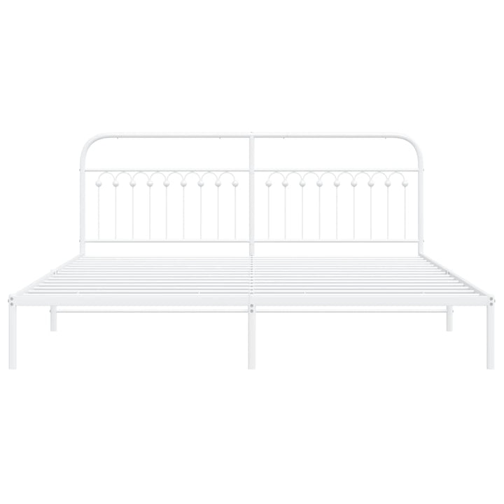 sengeramme med sengegavl 193x203 cm metal hvid