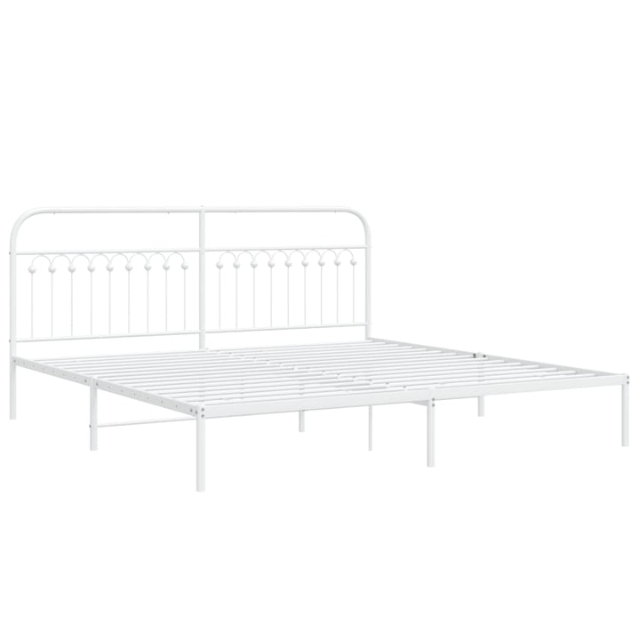 sengeramme med sengegavl 200x200 cm metal hvid