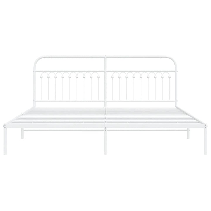 sengeramme med sengegavl 200x200 cm metal hvid