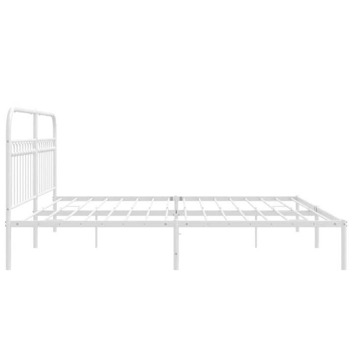 sengeramme med sengegavl 200x200 cm metal hvid