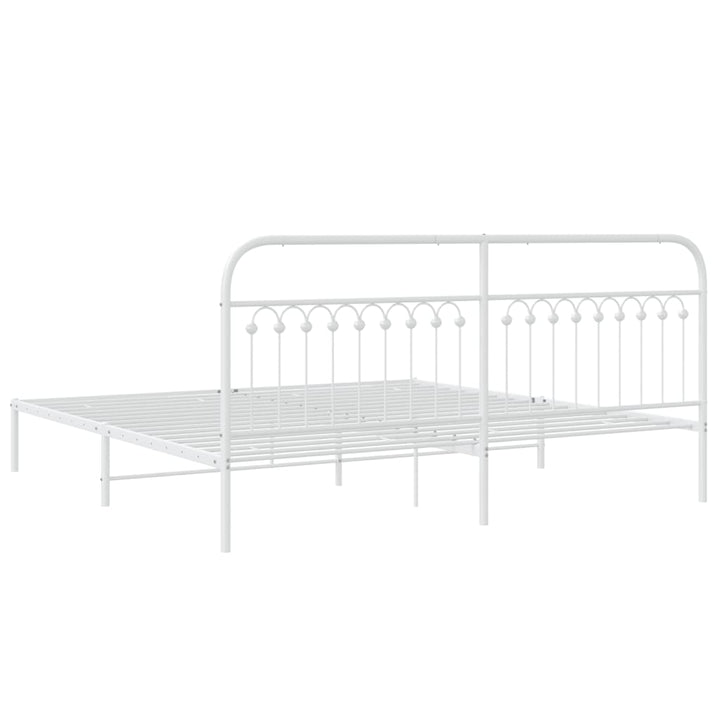 sengeramme med sengegavl 200x200 cm metal hvid