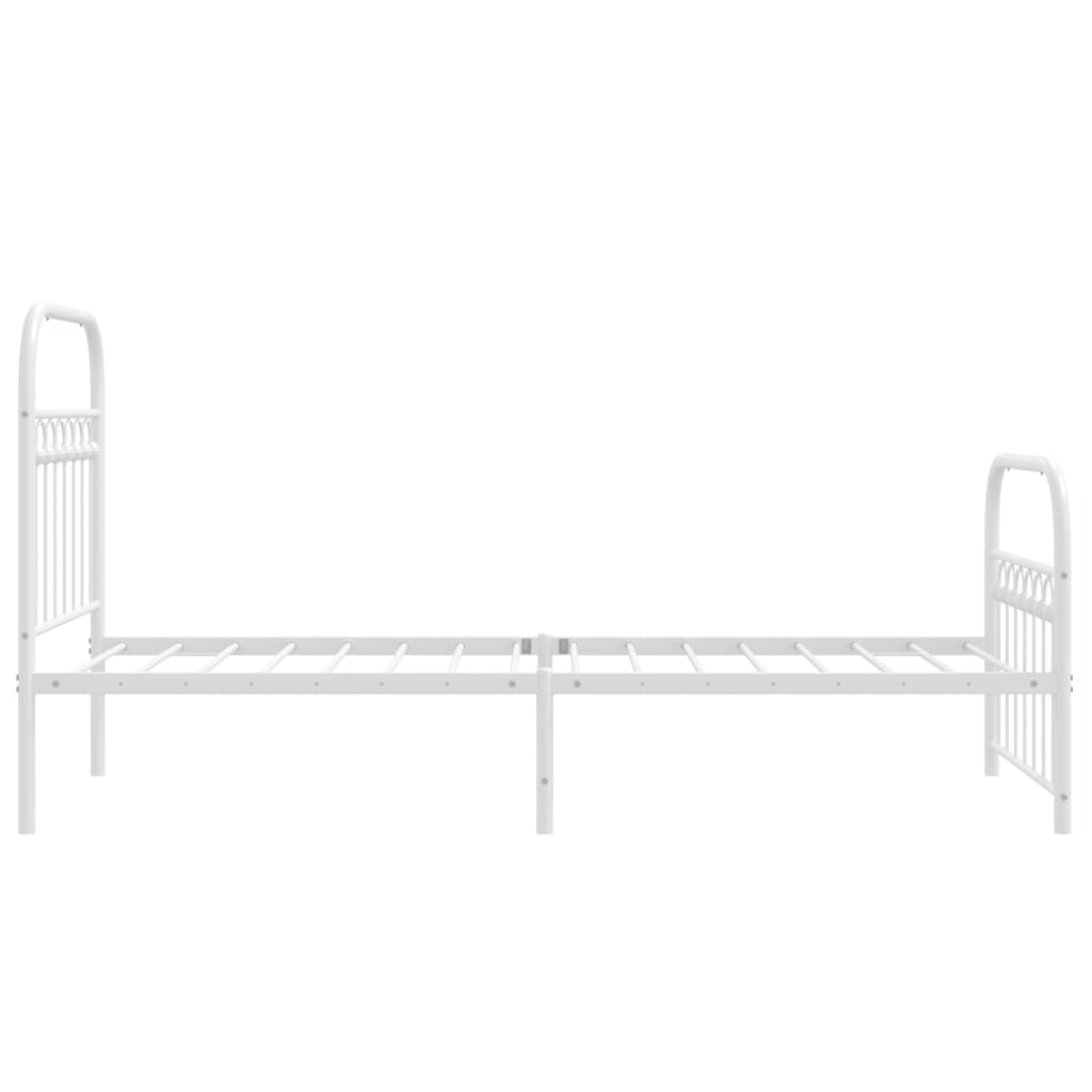sengeramme med sengegavl og fodgærde 80x200 cm metal hvid