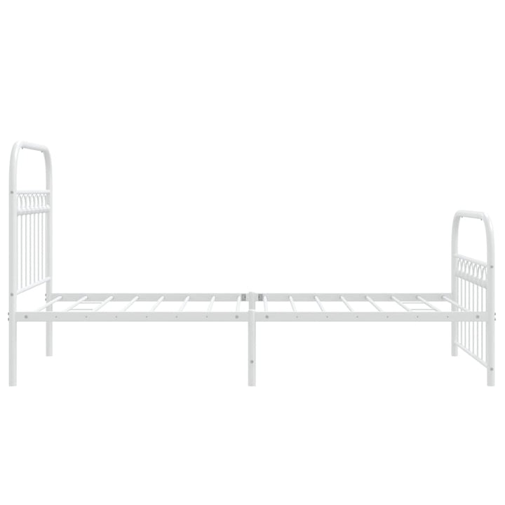 sengeramme med sengegavl og fodgærde 90x200 cm metal hvid