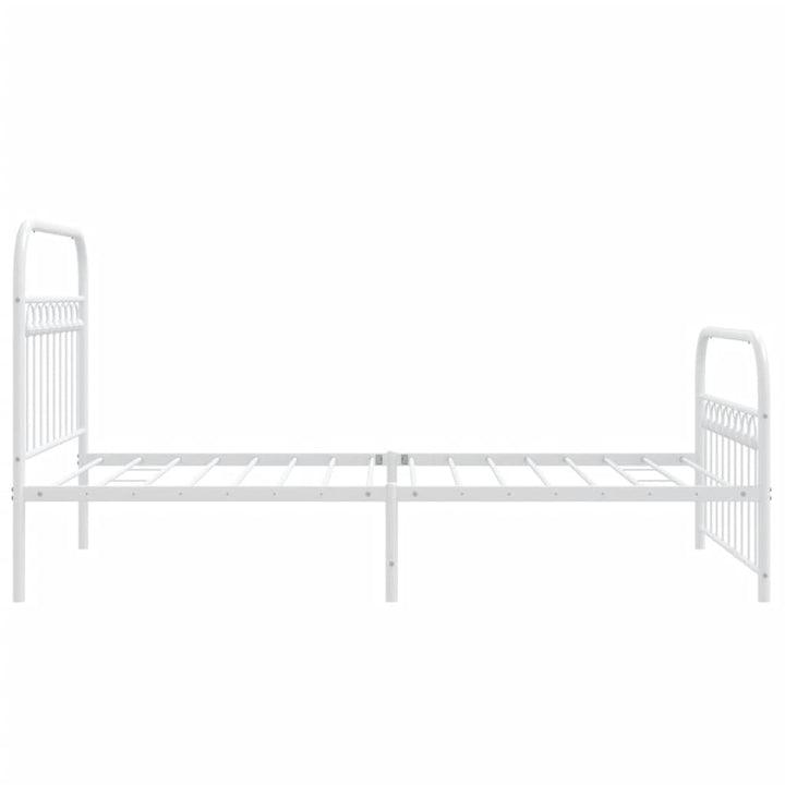 sengeramme med sengegavl og fodgærde 100x200 cm metal hvid