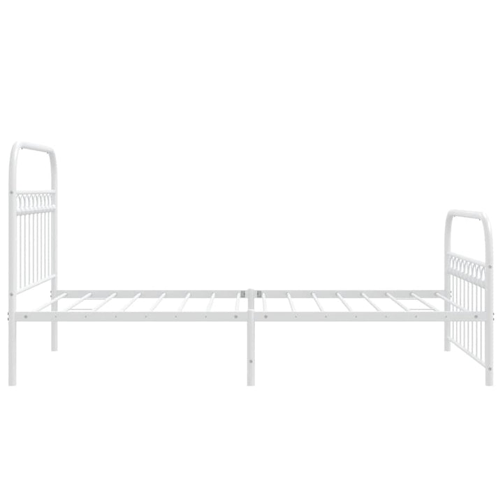 sengeramme med sengegavl og fodgærde 107x203 cm metal hvid