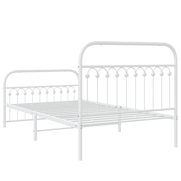 sengeramme med sengegavl og fodgærde 107x203 cm metal hvid