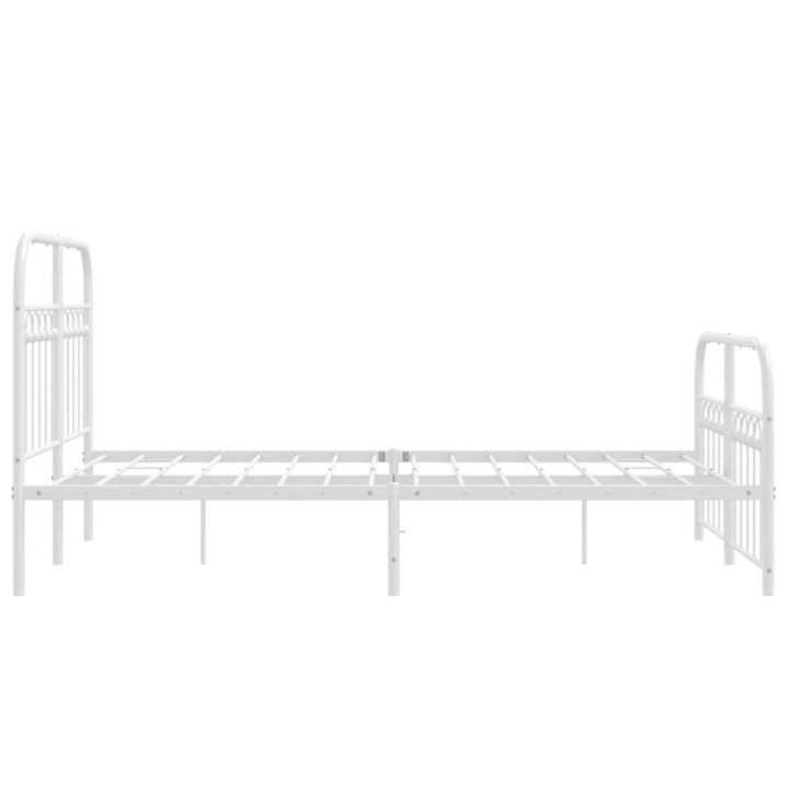 sengeramme med sengegavl og fodgærde 120x190 cm metal hvid