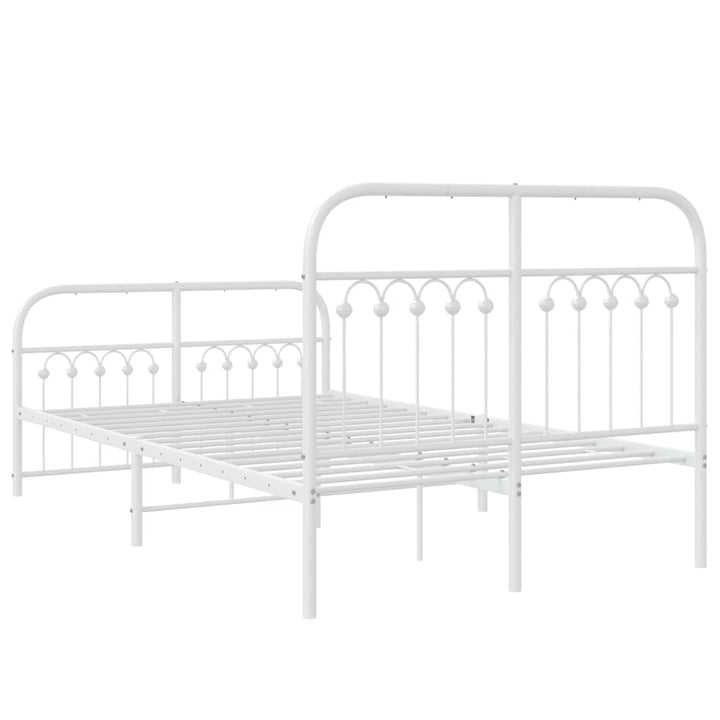 sengeramme med sengegavl og fodgærde 120x190 cm metal hvid