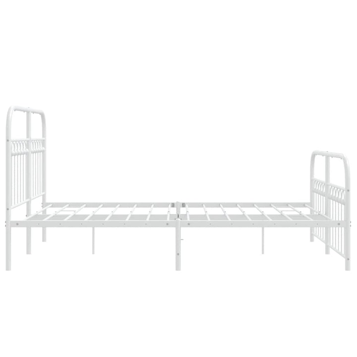 sengeramme med sengegavl og fodgærde 140x200 cm metal hvid
