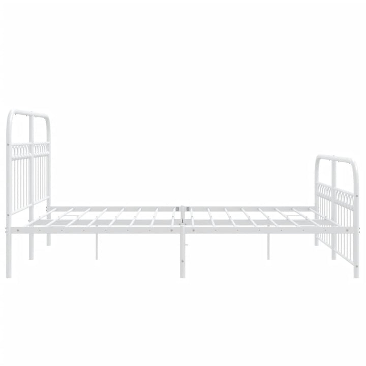 sengeramme med sengegavl og fodgærde 150x200 cm metal hvid