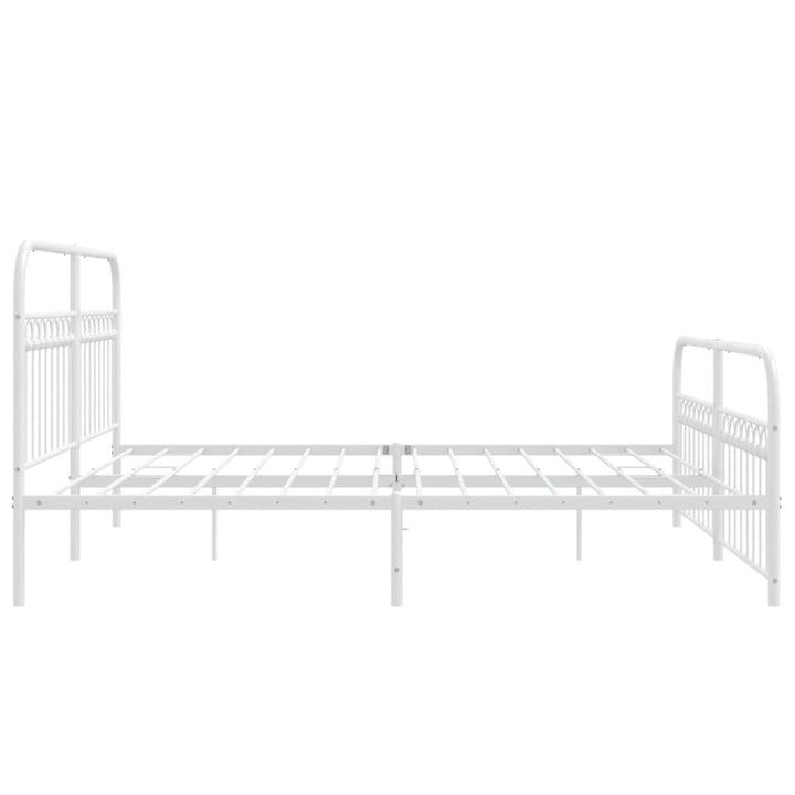 sengeramme med sengegavl og fodgærde 183x213 cm metal hvid