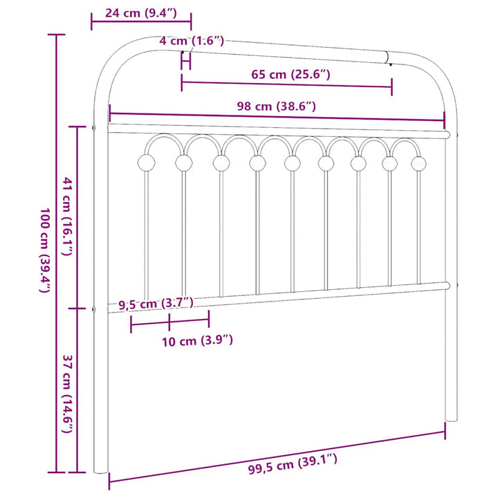 udskiftningsgavl 100 cm metal hvid