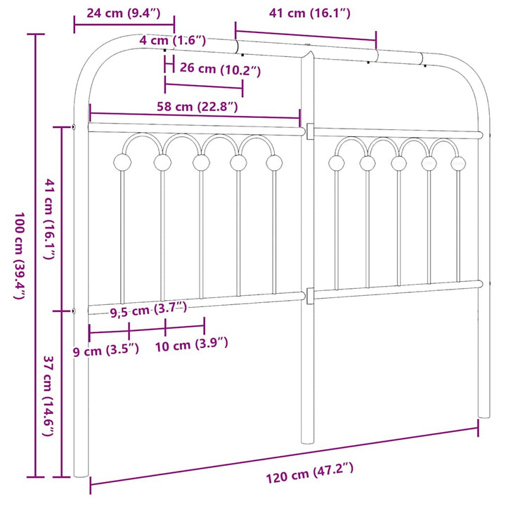 udskiftningsgavl 120 cm metal hvid