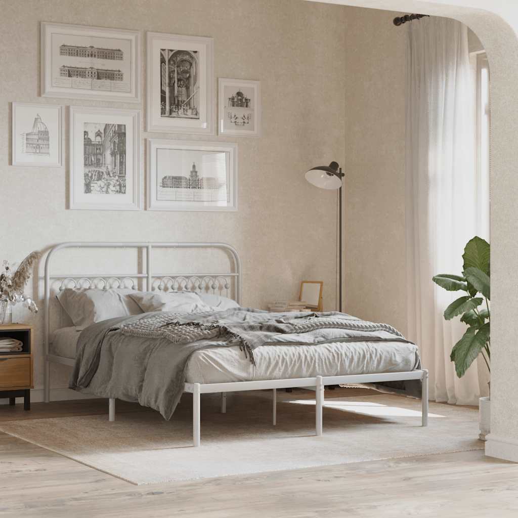 udskiftningsgavl 135 cm metal hvid