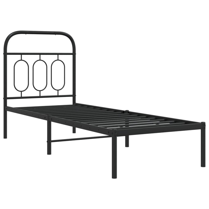 sengeramme med sengegavl 75x190 cm metal sort