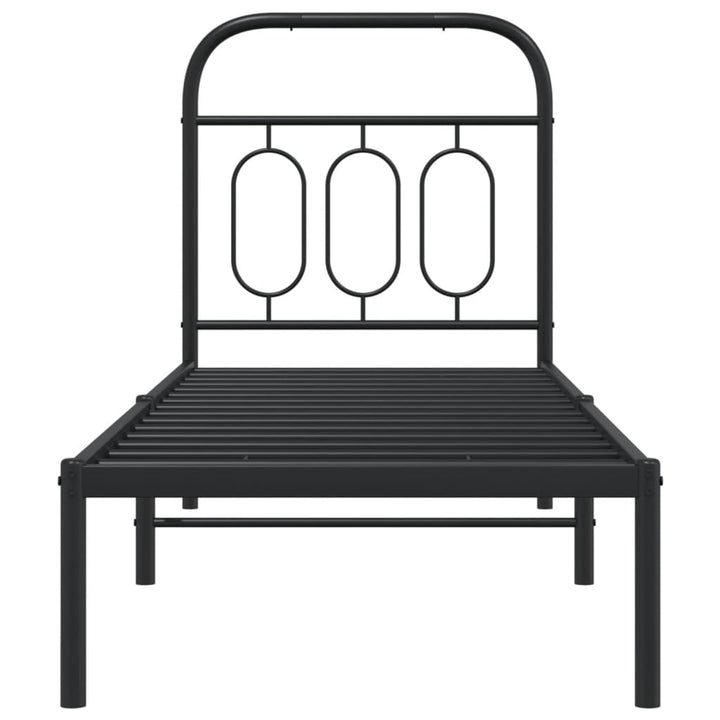 sengeramme med sengegavl 75x190 cm metal sort