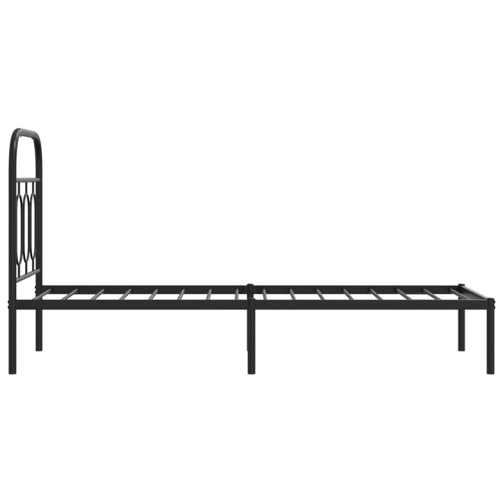 sengeramme med sengegavl 75x190 cm metal sort