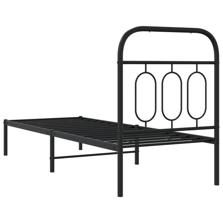 sengeramme med sengegavl 75x190 cm metal sort