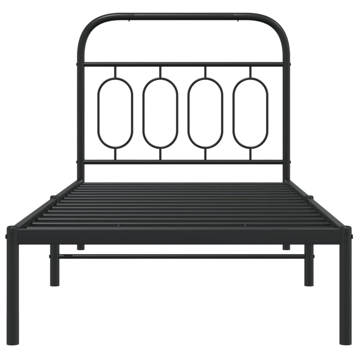 sengeramme med sengegavl 90x190 cm metal sort