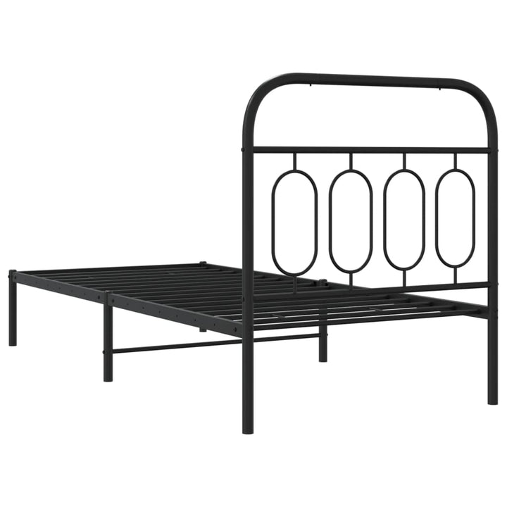 sengeramme med sengegavl 90x190 cm metal sort