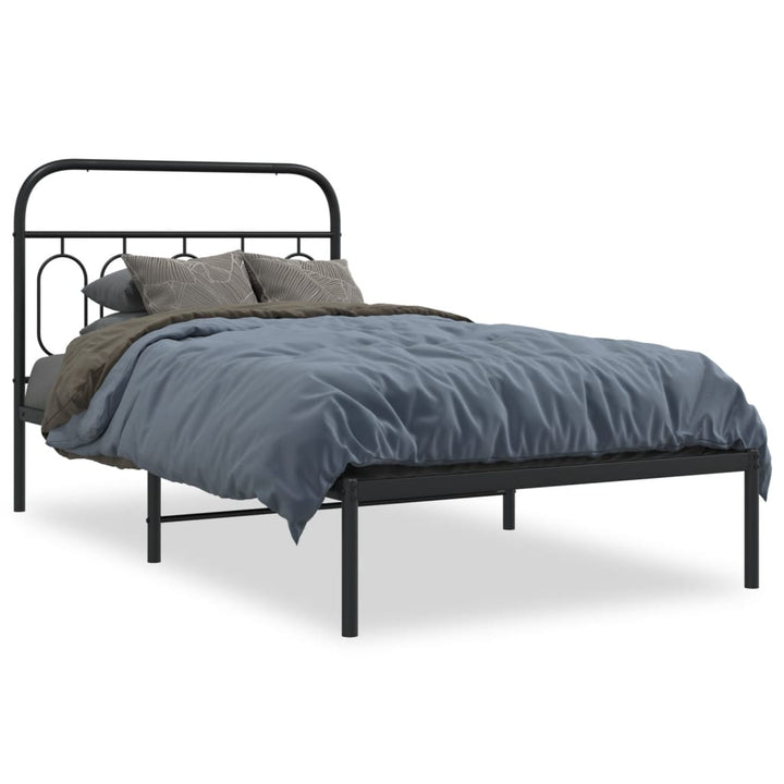 sengeramme med sengegavl 100x190 cm metal sort