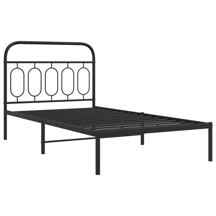 sengeramme med sengegavl 100x190 cm metal sort