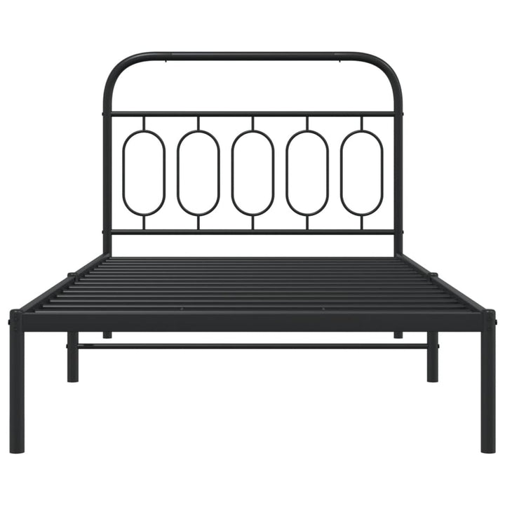 sengeramme med sengegavl 100x190 cm metal sort