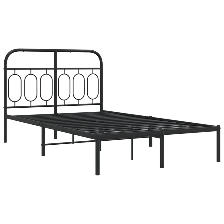 sengeramme med sengegavl 120x190 cm metal sort