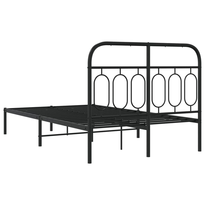 sengeramme med sengegavl 120x190 cm metal sort