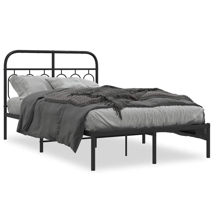 sengeramme med sengegavl 120x200 cm metal sort