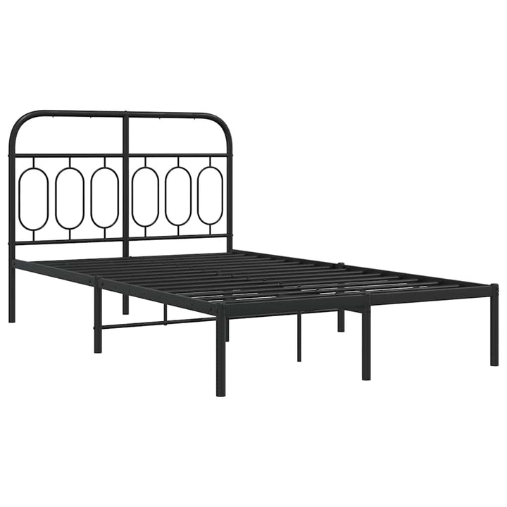 sengeramme med sengegavl 120x200 cm metal sort
