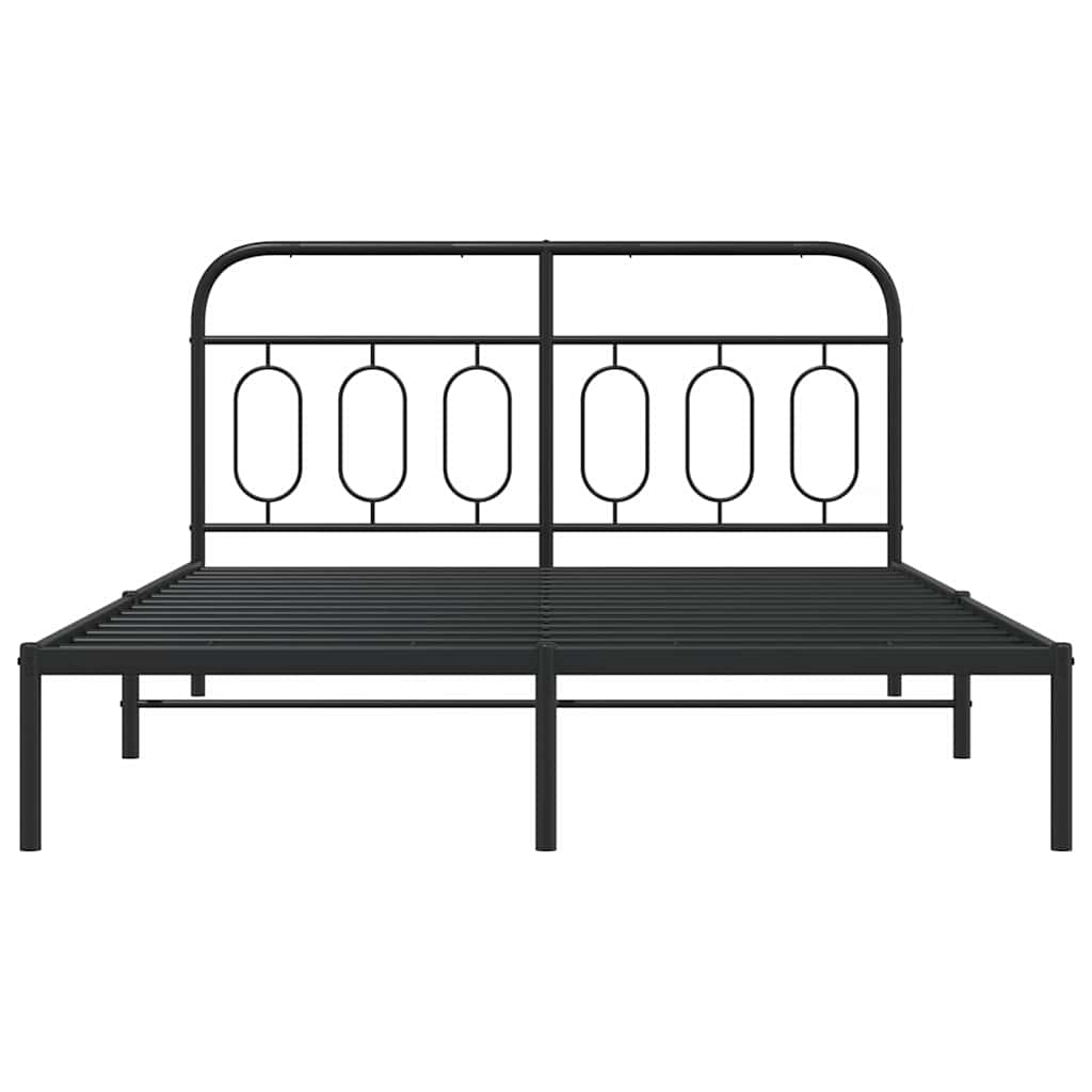 sengeramme med sengegavl 135x190 cm metal sort