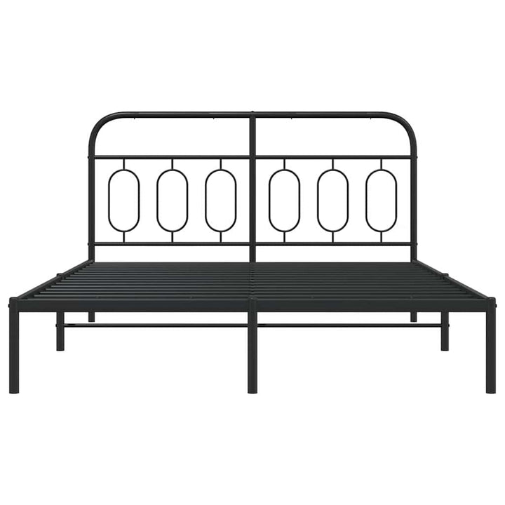 sengeramme med sengegavl 135x190 cm metal sort