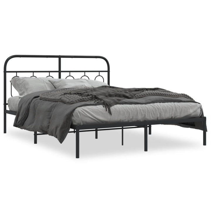 sengeramme med sengegavl 140x190 cm metal sort