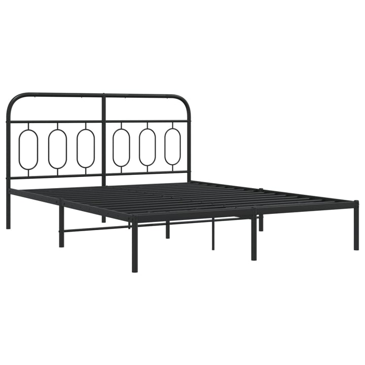 sengeramme med sengegavl 140x190 cm metal sort