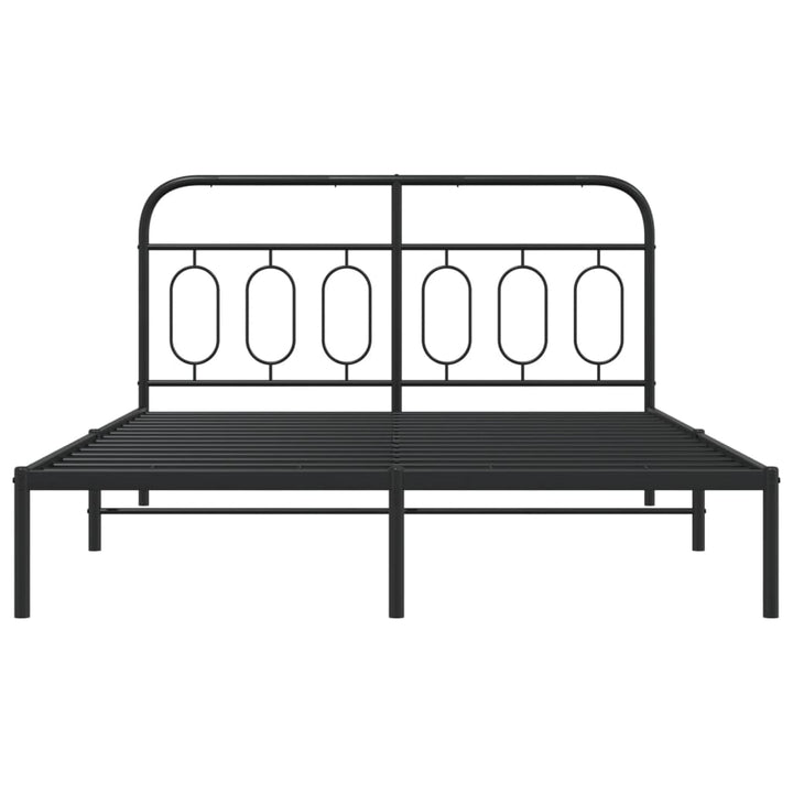 sengeramme med sengegavl 140x190 cm metal sort