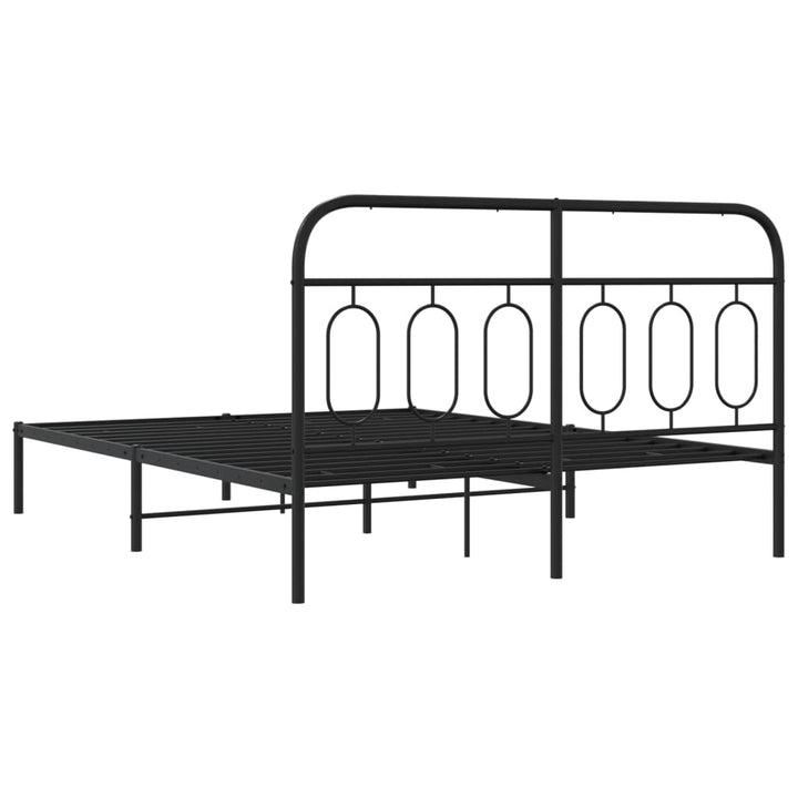 sengeramme med sengegavl 140x190 cm metal sort