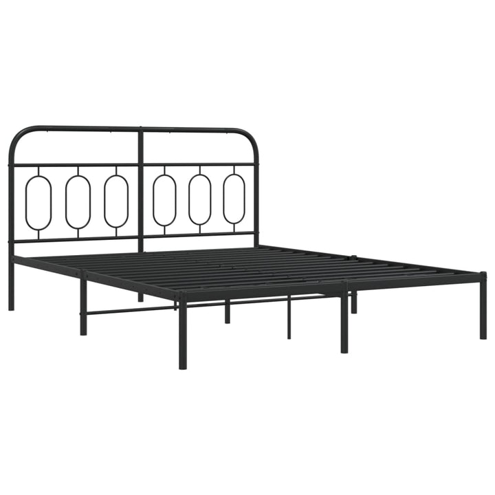 sengeramme med sengegavl 140x200 cm metal sort