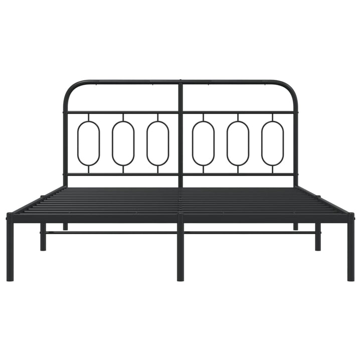 sengeramme med sengegavl 140x200 cm metal sort